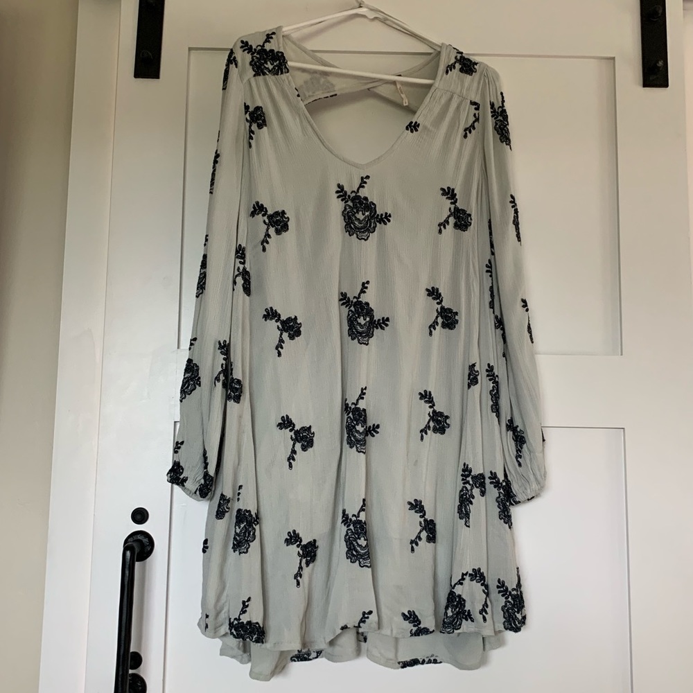 Free People Embroidered Mini Dress